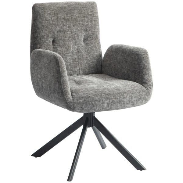 HOMCOM Sessel Drehbar Loungesessel mit Armlehne für Wohnzimmer Schlafzimmer Dunkelgrau