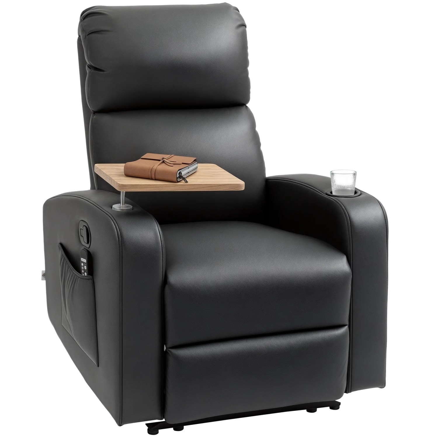 HOMCOM Massagesessel Stahl Mikrofaserstoff 77L x 93B x 105H cm Schwarz