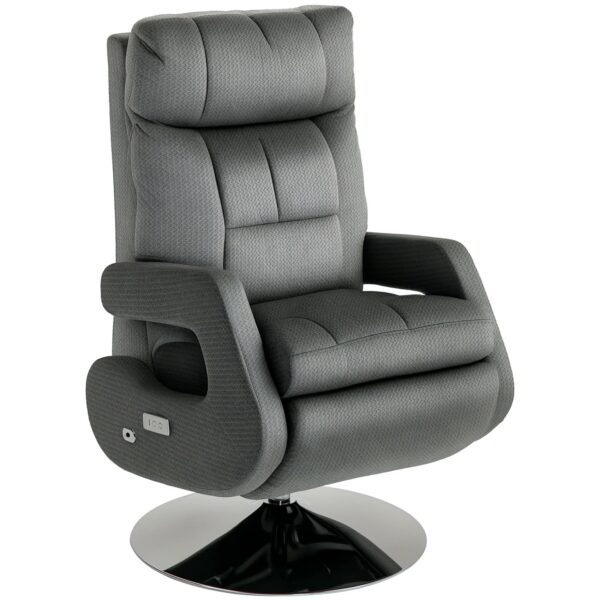 HOMCOM Elektrischer Relaxsessel Stahl Polyester 84L x 69B x 118-124H cm Dunkelgrau