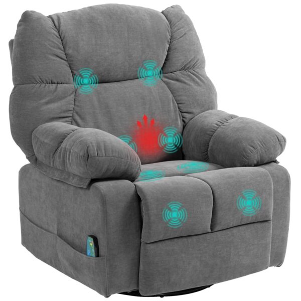 HOMCOM Massagesessel Polyester Schaumstoff 98L x 90B x 98H cm Dunkelgrau