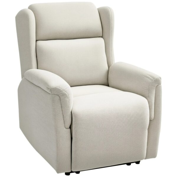 HOMCOM Fernsehsessel mit Liegefunktion Baumwoll-Leinen-Gewebe Beige
