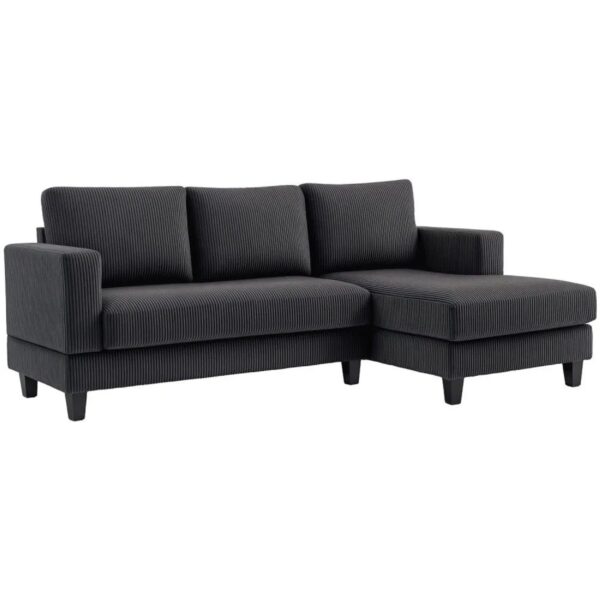 HOMCOM Ecksofa Polyester Schaumstoff 214L x 134B x 87H cm Dunkelgrau