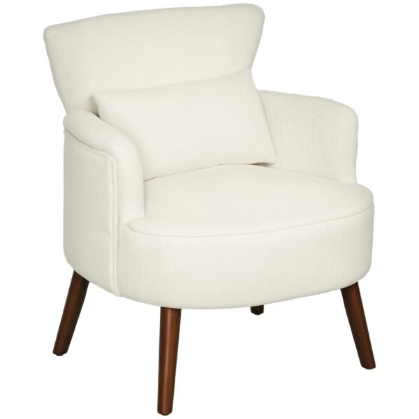 HOMCOM Einzelsessel Polyester Schaumstoff Cremeweiß 69L x 69,5B x 78H cm HOMCOM Einzelsessel Polyester Schaumstoff Cremeweiß 69L x 69,5B x 78H cm