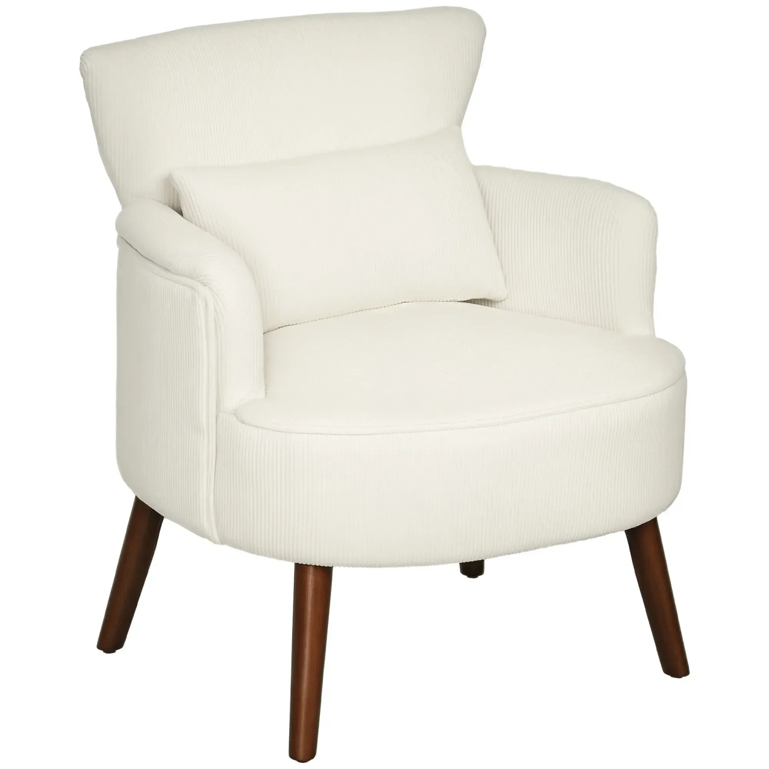 HOMCOM Einzelsessel Polyester Schaumstoff Cremeweiß 69L x 69,5B x 78H cm