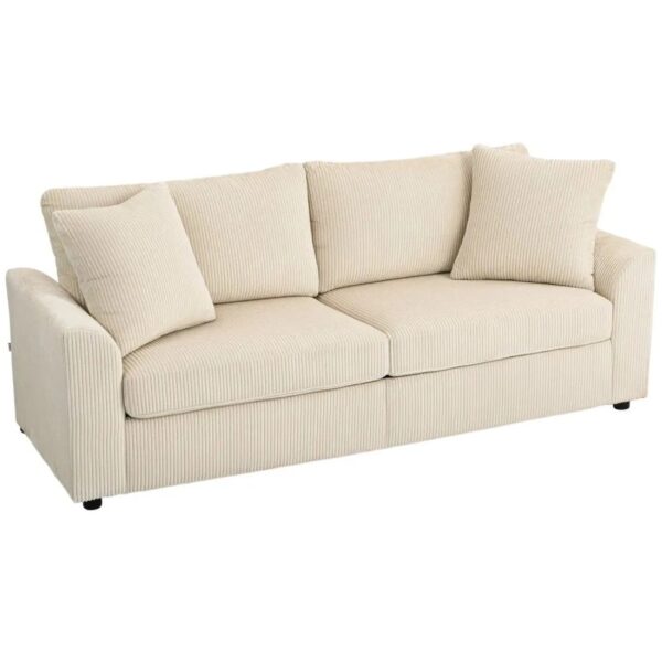 HOMCOM 3-Sitzer-Sofa Couch für Wohnzimmer Schlafzimmer Cremeweiß HOMCOM 3-Sitzer-Sofa Couch für Wohnzimmer Schlafzimmer Cremeweiß