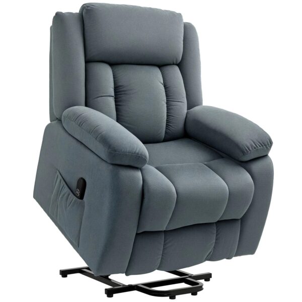 HOMCOM Fernsehsessel mit Aufstehhilfe Polyester Stahl Grau 92B x 94T x 105H cm