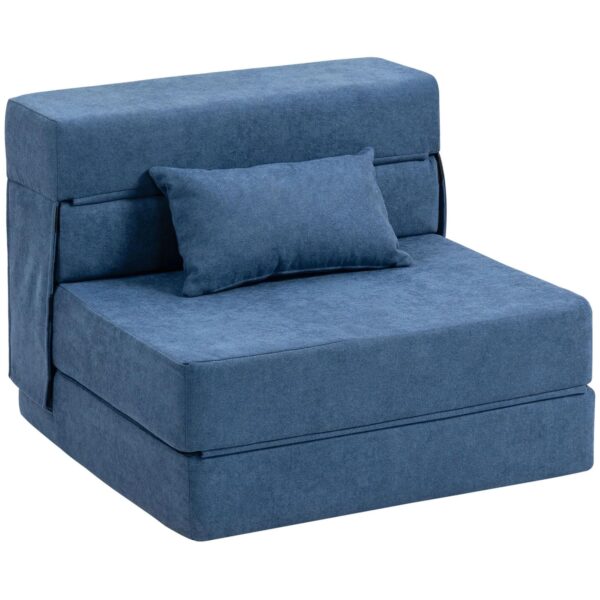 HOMCOM 3 in 1 Schlafsessel Klappbares Schlafsofa mit Bettfunktion Dunkelblau
