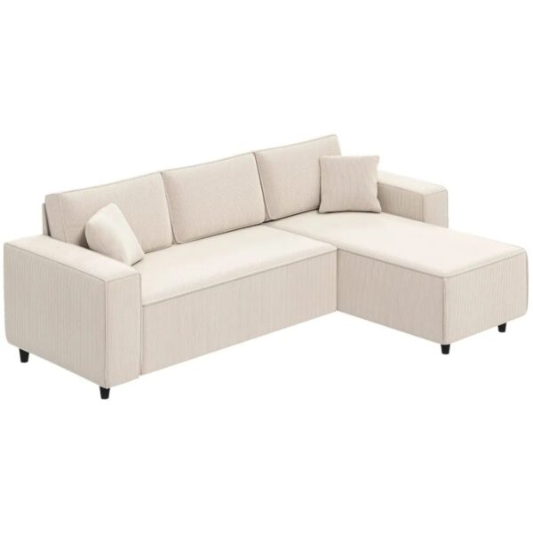 HOMCOM Ecksofa Polyester Schaumstoff 241L x 153B x 83H cm Cremeweiß HOMCOM Ecksofa Polyester Schaumstoff 241L x 153B x 83H cm Cremeweiß