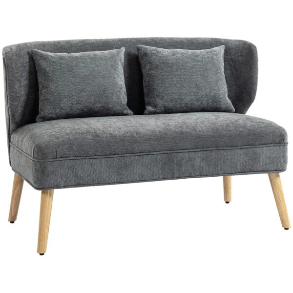 HOMCOM Loveseat Polyester 117L x 65B x 78,5H cm Grau HOMCOM Loveseat Polyester 117L x 65B x 78,5H cm Grau