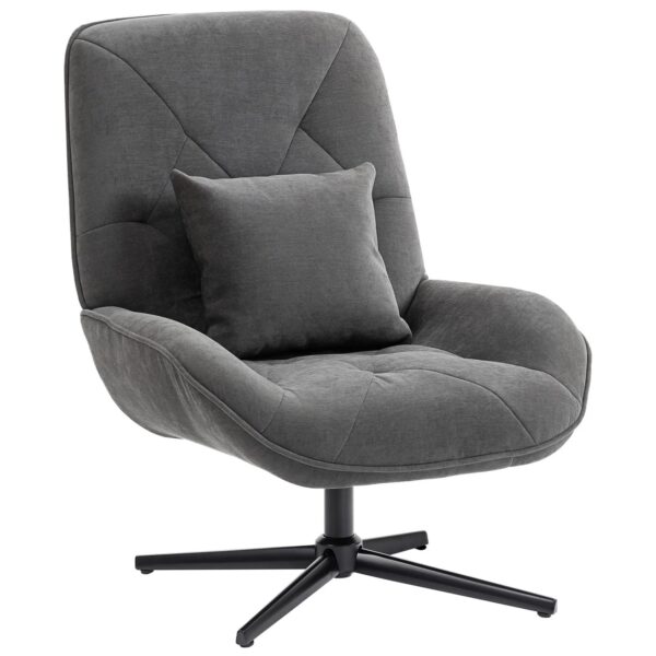 HOMCOM Accent Chair Chenille Schaumstoff 92L x 72B x 96H cm Dunkelgrau