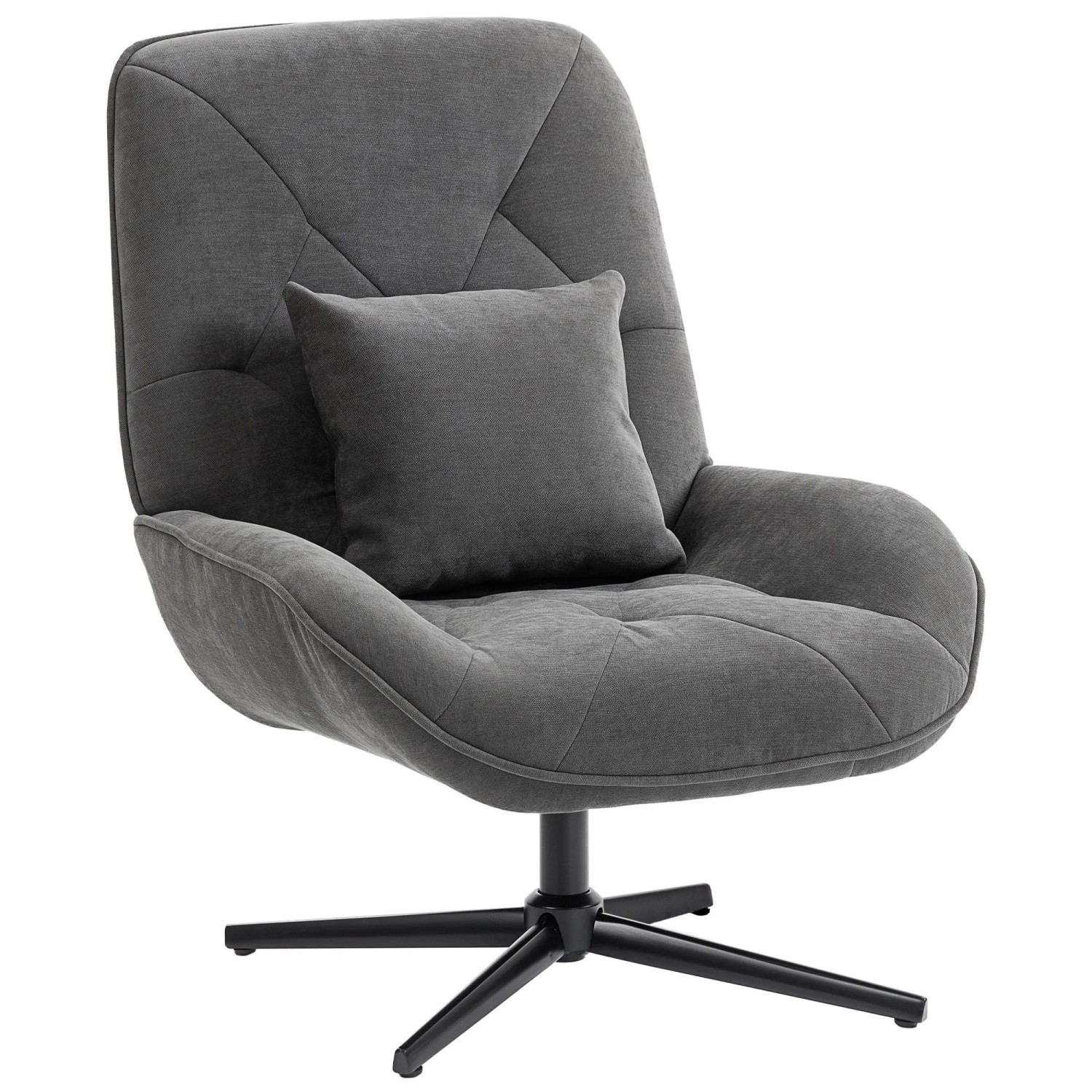 HOMCOM Accent Chair Chenille Schaumstoff 92L x 72B x 96H cm Dunkelgrau