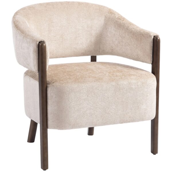 HOMCOM Sessel Polyester Holz 71L x 63,5B x 78,5H cm Beige