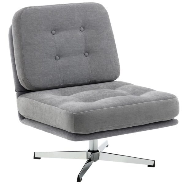 HOMCOM Accent Chair Polyester Schaumstoff 87L x 70B x 84H cm Hellgrau