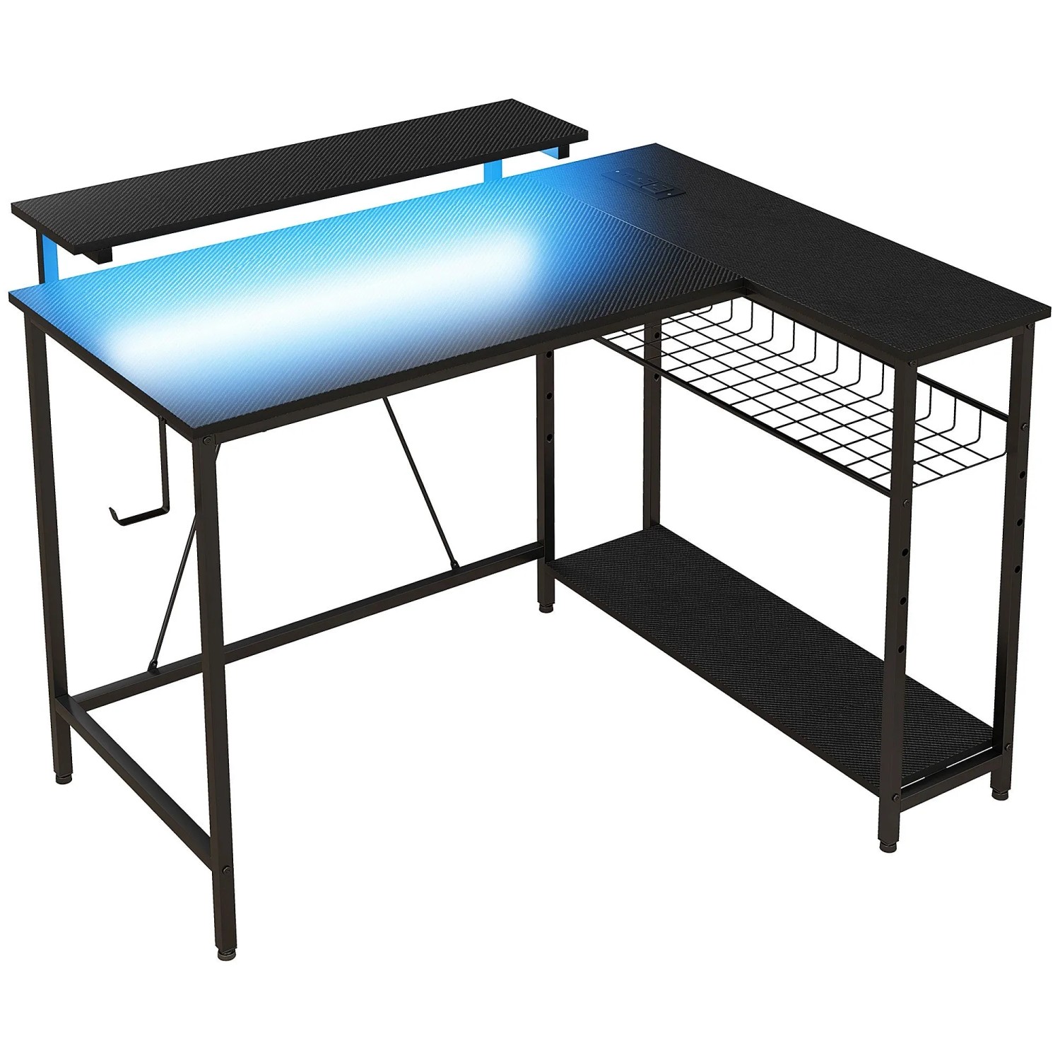 HOMCOM L-shape Computer Desk Spanplatte 107L x 80B x 90H cm Schwarz
