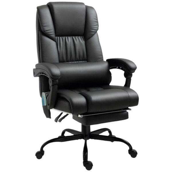 Vinsetto Bürostuhl mit Massagefunktion Kunstleder 75L x 66B x 112-122H cm Schwarz Vinsetto Bürostuhl mit Massagefunktion Kunstleder 75L x 66B x 112-122H cm Schwarz
