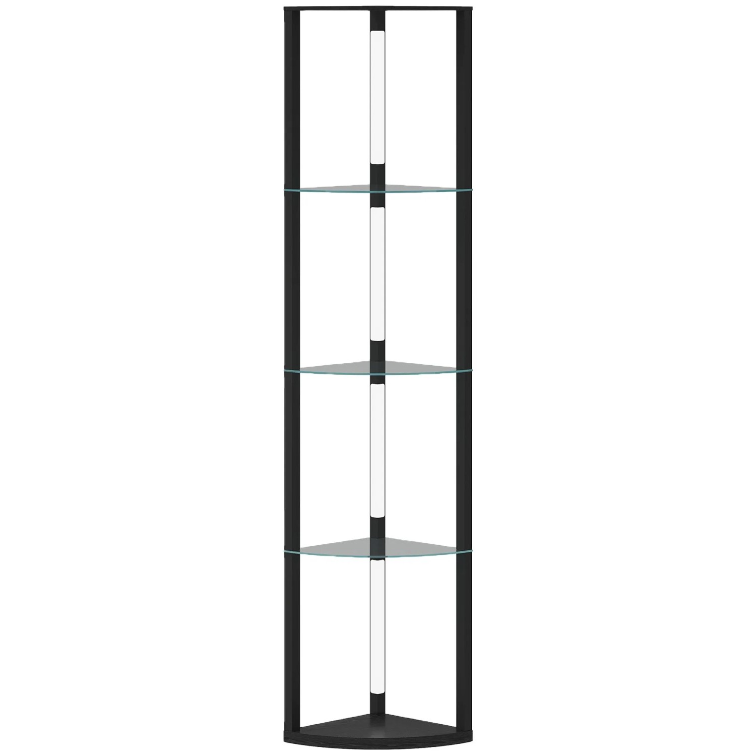 HOMCOM Stehlampe MDF Glas 41,5L x 29,5B x 162H cm Schwarz