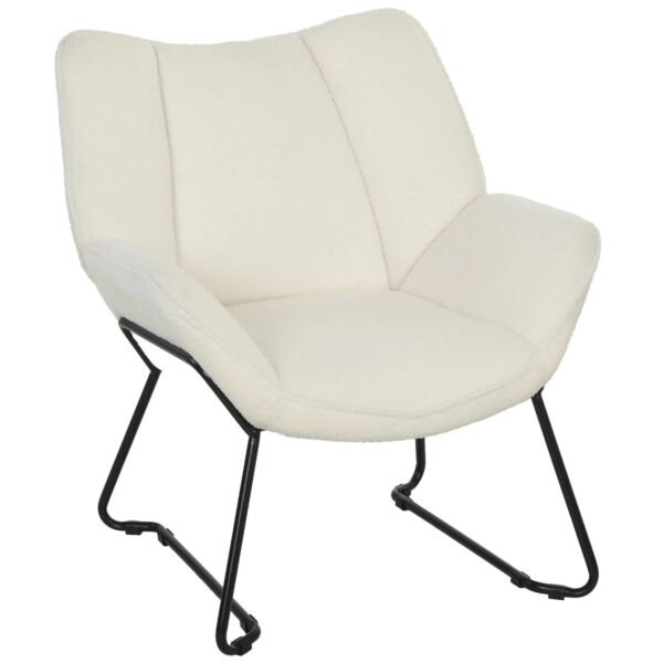 HOMCOM Loungesessel Polyester Original-Schaumstoff 73L x 71B x 81H cm Weiß