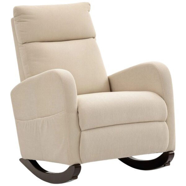 HOMCOM Rocking Chair Polyester 94L x 67B x 105H cm Beige