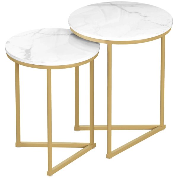 HOMCOM Beistelltisch MDF Stahl 45B x 45T x 55H cm Gold