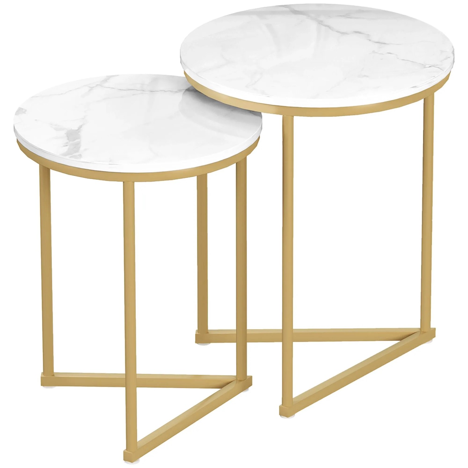 HOMCOM Beistelltisch MDF Stahl 45B x 45T x 55H cm Gold