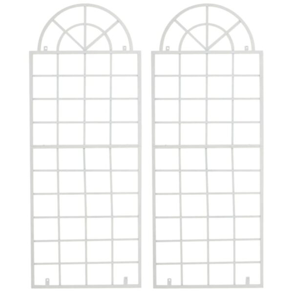 DELUKE Rankgitter GUNNAR 2er Set 70x1x180cm Metall Weiß Rankhilfe Kletterpflanzen Gartendekoration
