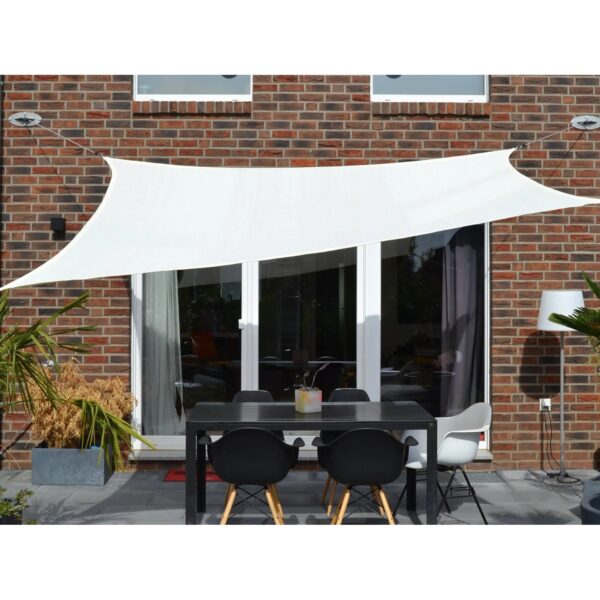 Floracord Vierecksonnensegel HDPE Weiß 400 cm x 500 cm