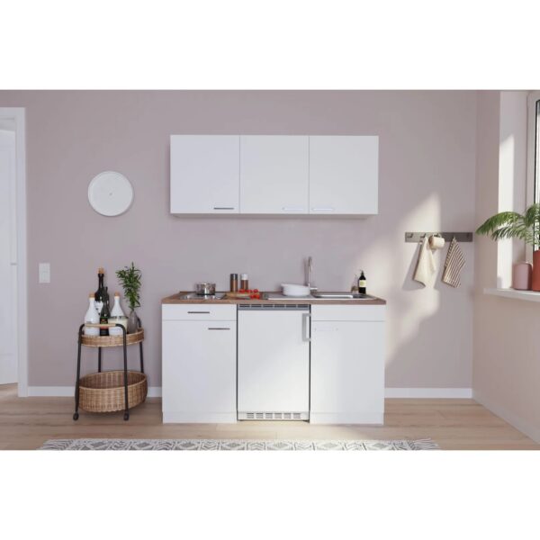 Respekta Economy Küchenzeile KB150WWC 150 cm Weiß Glänzend