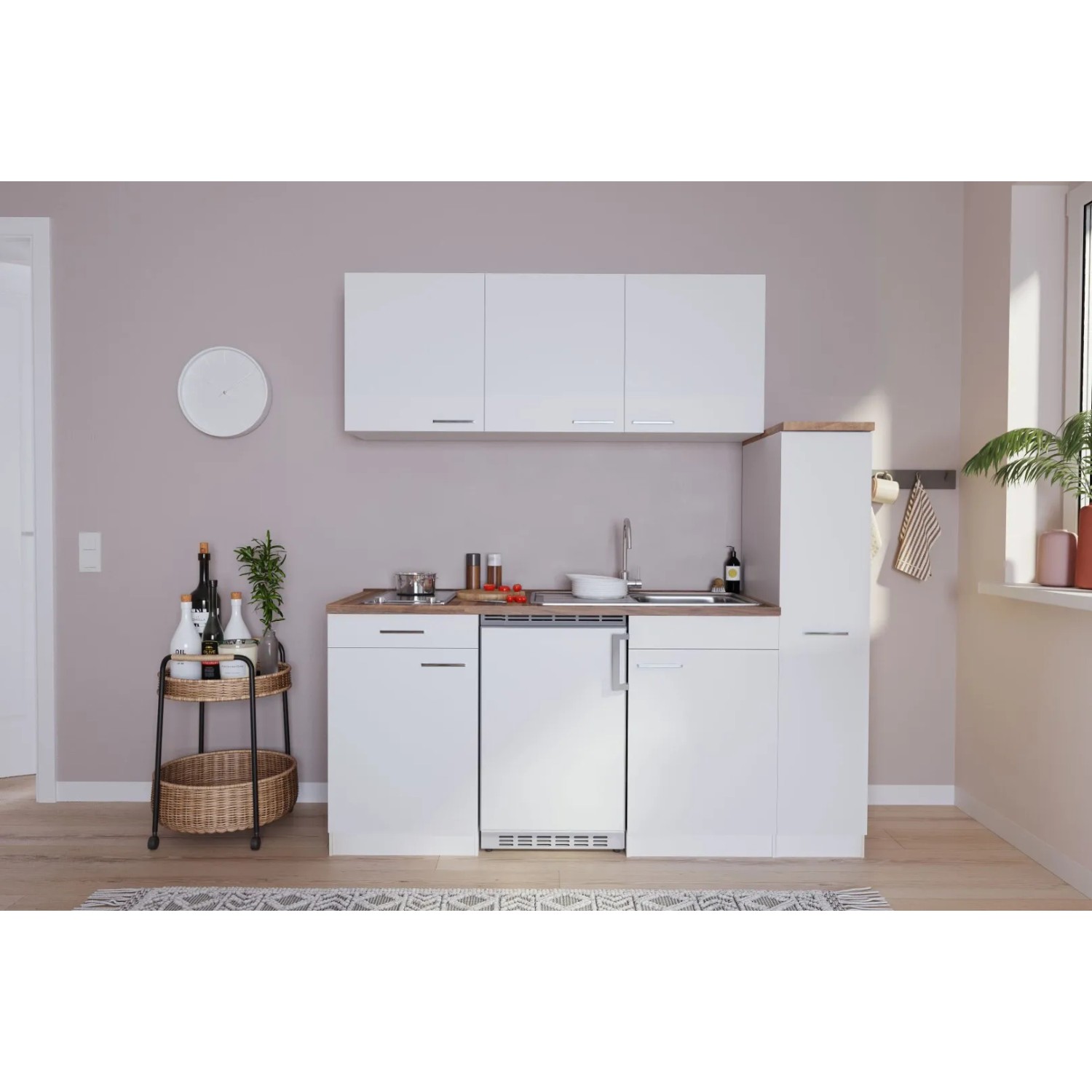 Respekta Economy Küchenzeile KB180WWC 180 cm Weiß