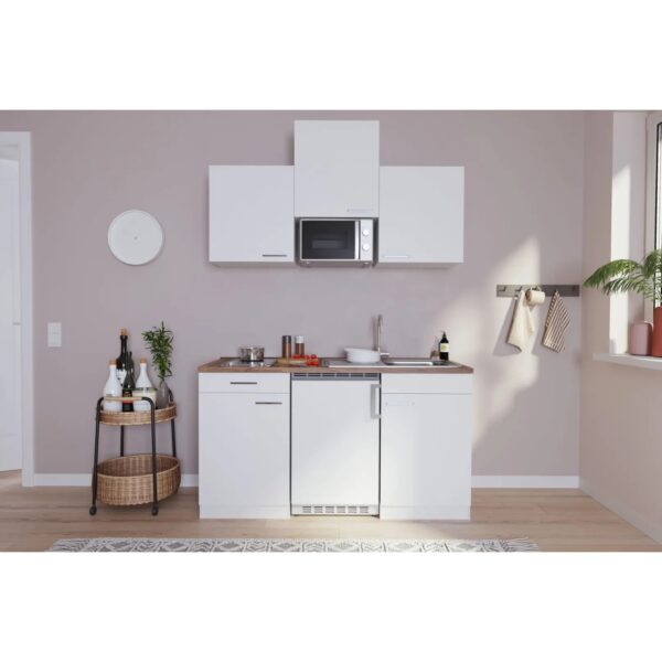 Respekta Economy Küchenzeile KB150WWMIC 150 cm Weiß