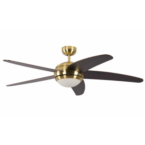 Pepeo Deckenventilator Melton Messing - Wenge 132 cm mit Beleuchtung und Fernbedienung
