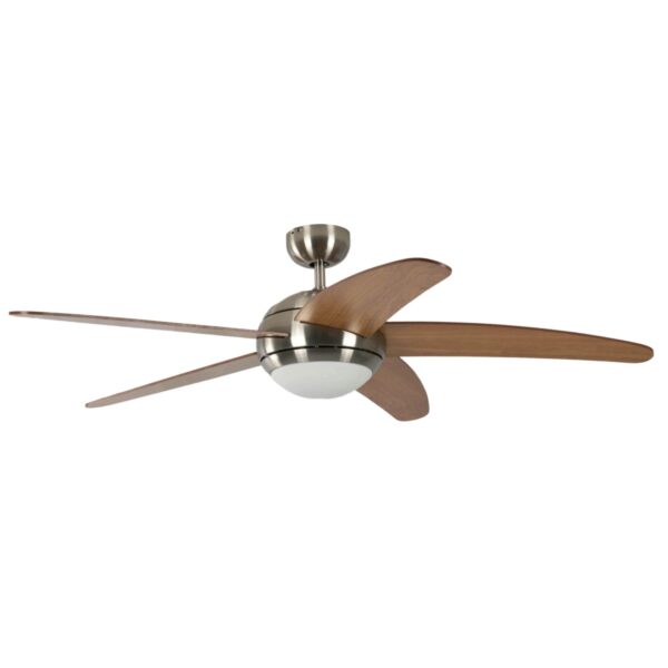 Pepeo Deckenventilator Melton Nickel - Ahorn 132 cm mit Beleuchtung und Fernbedienung