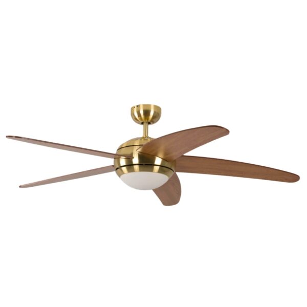 Pepeo Deckenventilator Melton Messing - Ahorn 132 cm mit Beleuchtung und Fernbedienung