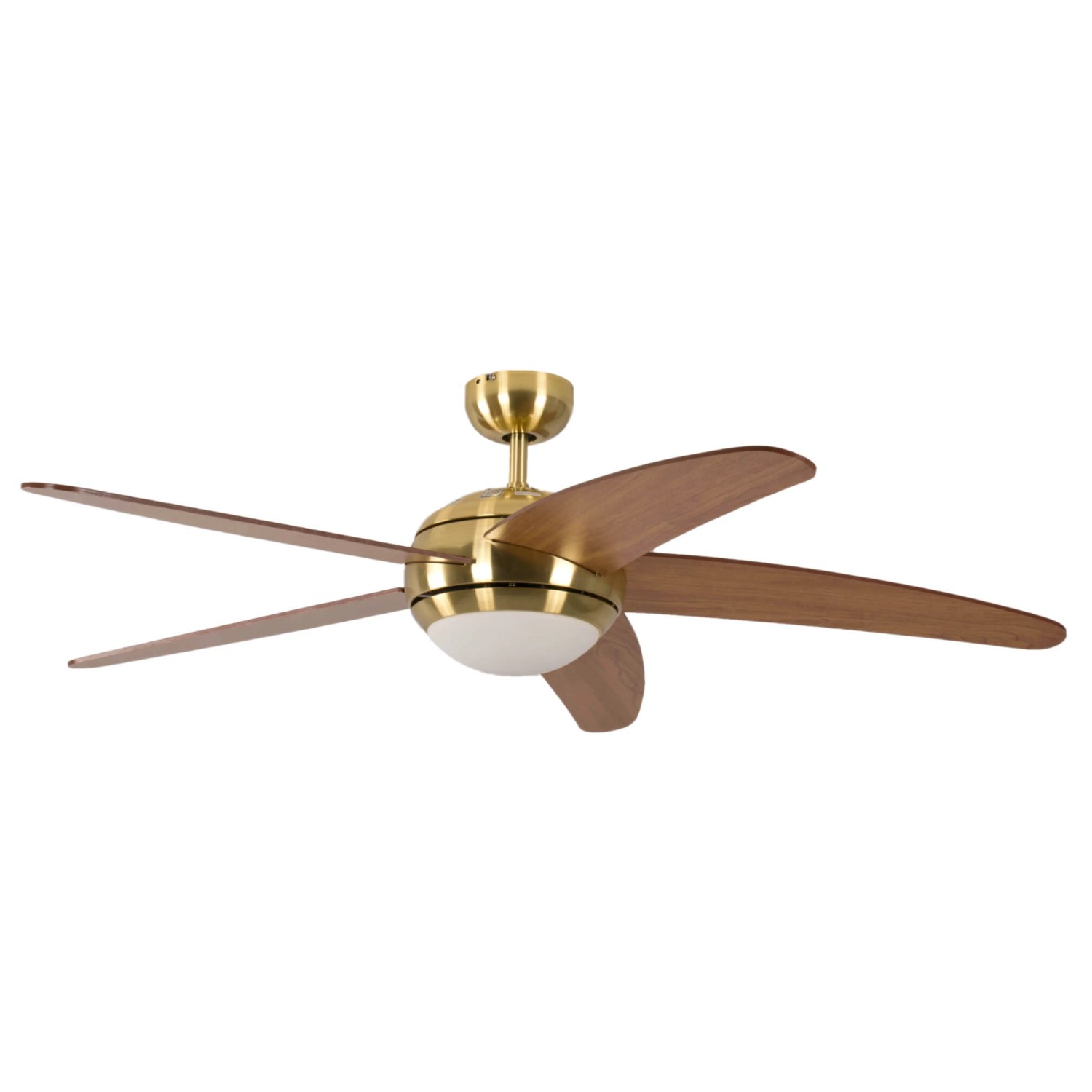 Pepeo Deckenventilator Melton Messing - Ahorn 132 cm mit Beleuchtung und Fernbedienung