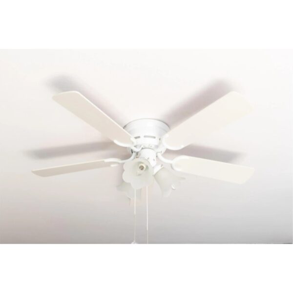 Pepeo Extra flacher Deckenventilator Pepeo Kisa Deluxe Weiß Flügel Weiß - Ahorn mit Beleuchtung