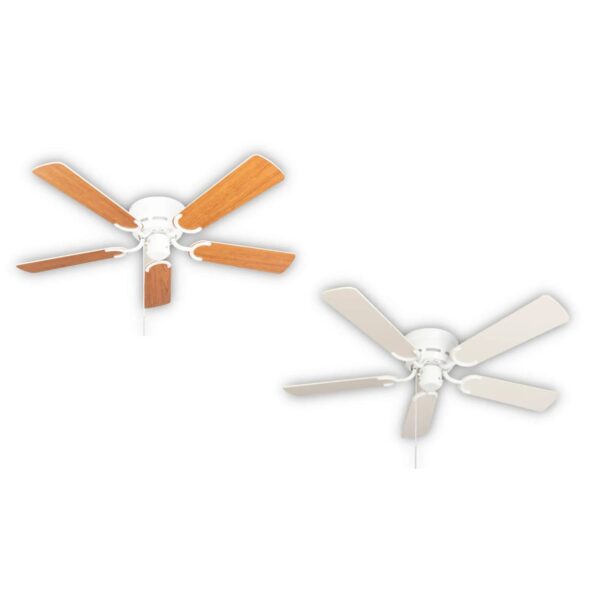 Pepeo Extra flacher Deckenventilator Pepeo Kisa Deluxe Weiß Flügel Weiß - Ahorn