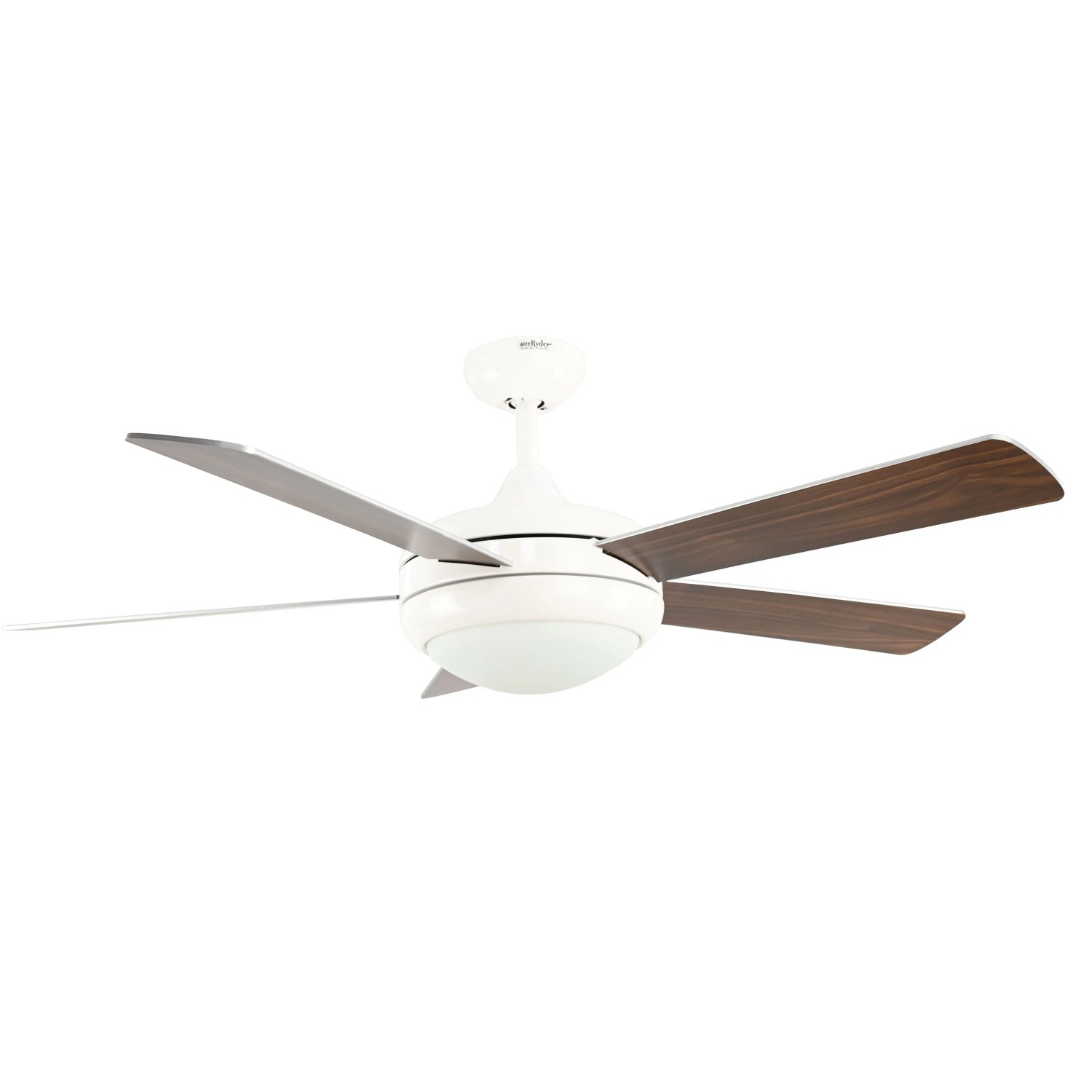 AIRERYDER Deckenventilator Ursa Weiß Flügel Silber - Nussbaum mit Beleuchtung und Fernbedienung