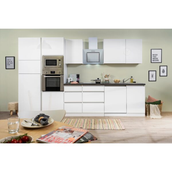 Respekta Premium Küchenzeile GLRP345HWWGKE 345 cm Weiß Hochglanz Respekta Premium Küchenzeile GLRP345HWWGKE 345 cm Weiß Hochglanz