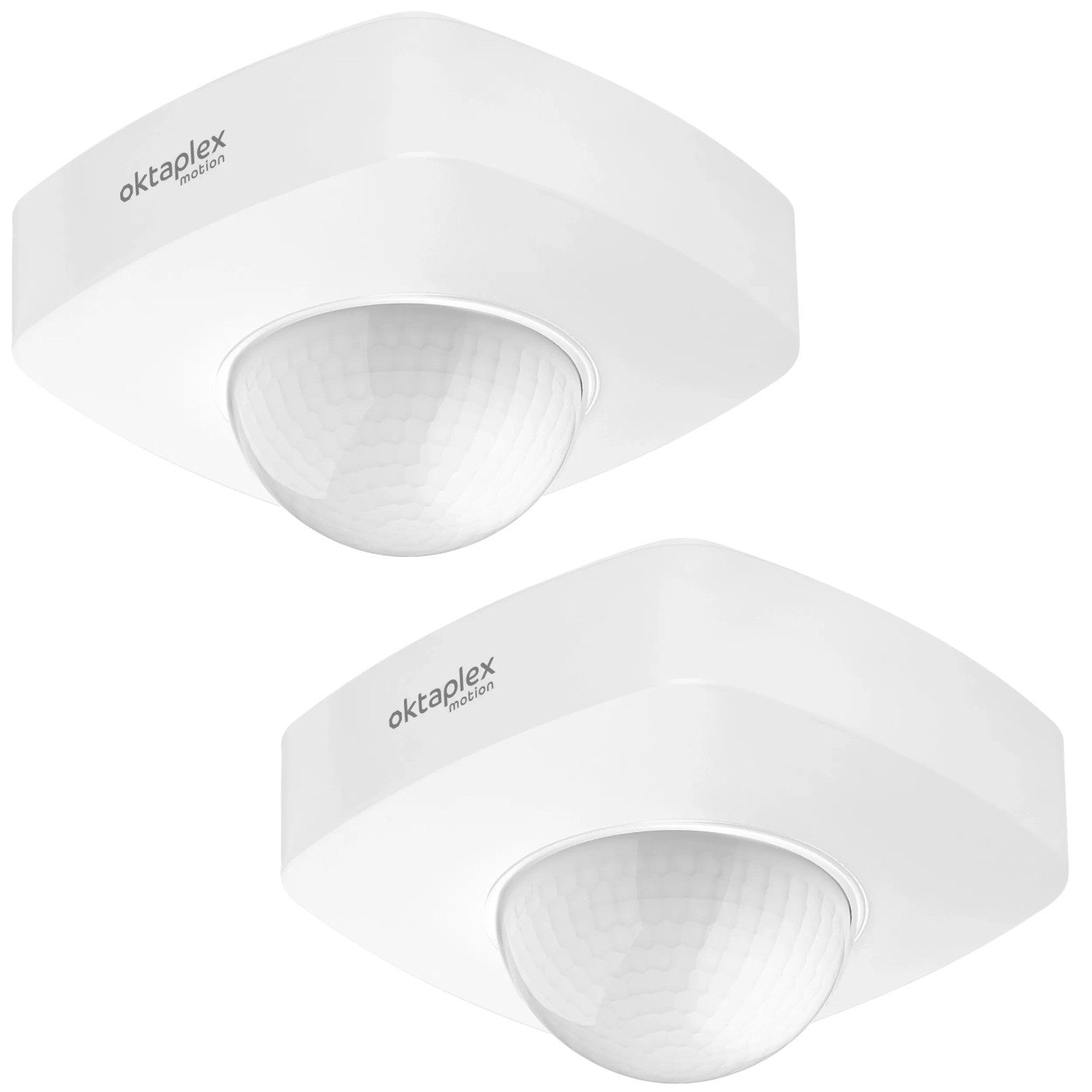 Oktaplex Tim Präsenzmelder 360° Bewegungsmelder Außen 2er Set IP65 PIR Sensor 230V Aufputz Weiß