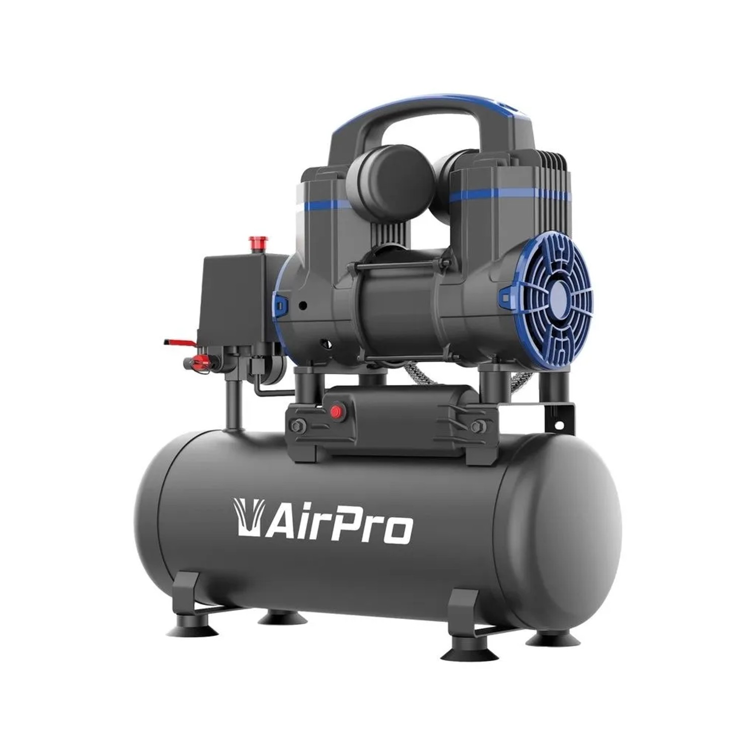 DeTec. Ölfreier Luftkompressor 8L Geräuscharmer Kompressor 1,2 PS Wartungsfrei und Kompakt 900W