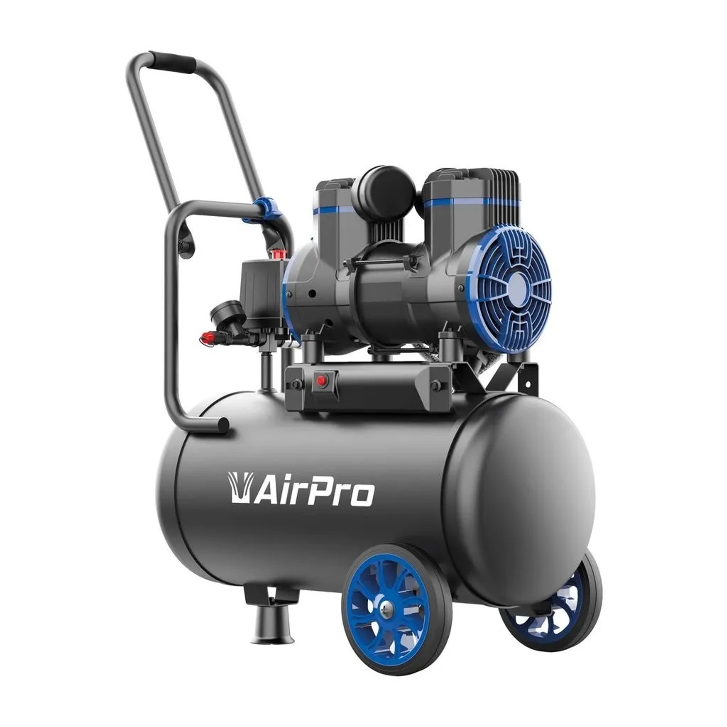 DeTec. Luftkompressor 2 PS Geräuscharmer Ölfreier Kompressor mit 24L Tank
