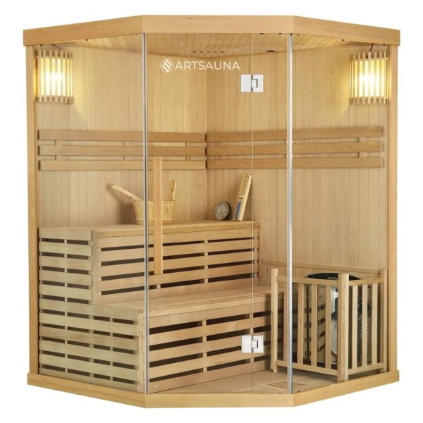 Artsauna Traditionelle Saunakabine Finnische Sauna Espoo150 Premium 150 x 150 cm 6 kW