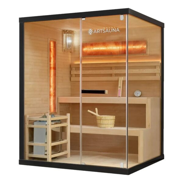 Artsauna Traditionelle Sauna Vantaa 150 x 140 cm mit 4,5 kW Saunaofen