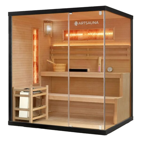 Artsauna Traditionelle Sauna Vantaa 175 x 140 cm mit 8 kW Saunaofen