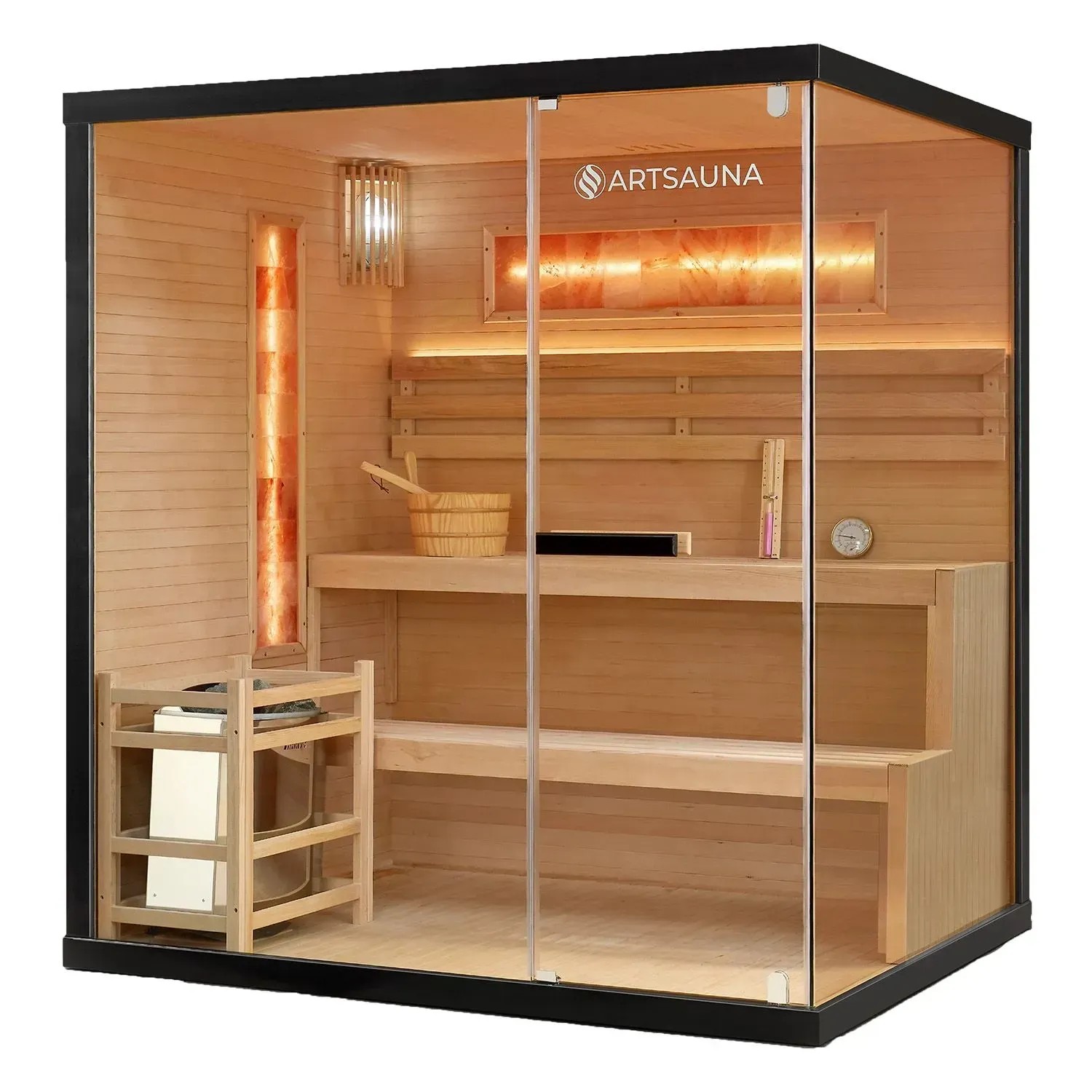 Artsauna Traditionelle Sauna Vantaa 175 x 140 cm mit 8 kW Saunaofen