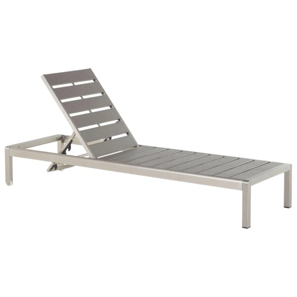Beliani Gartenliege Grau Silber 198x64x93