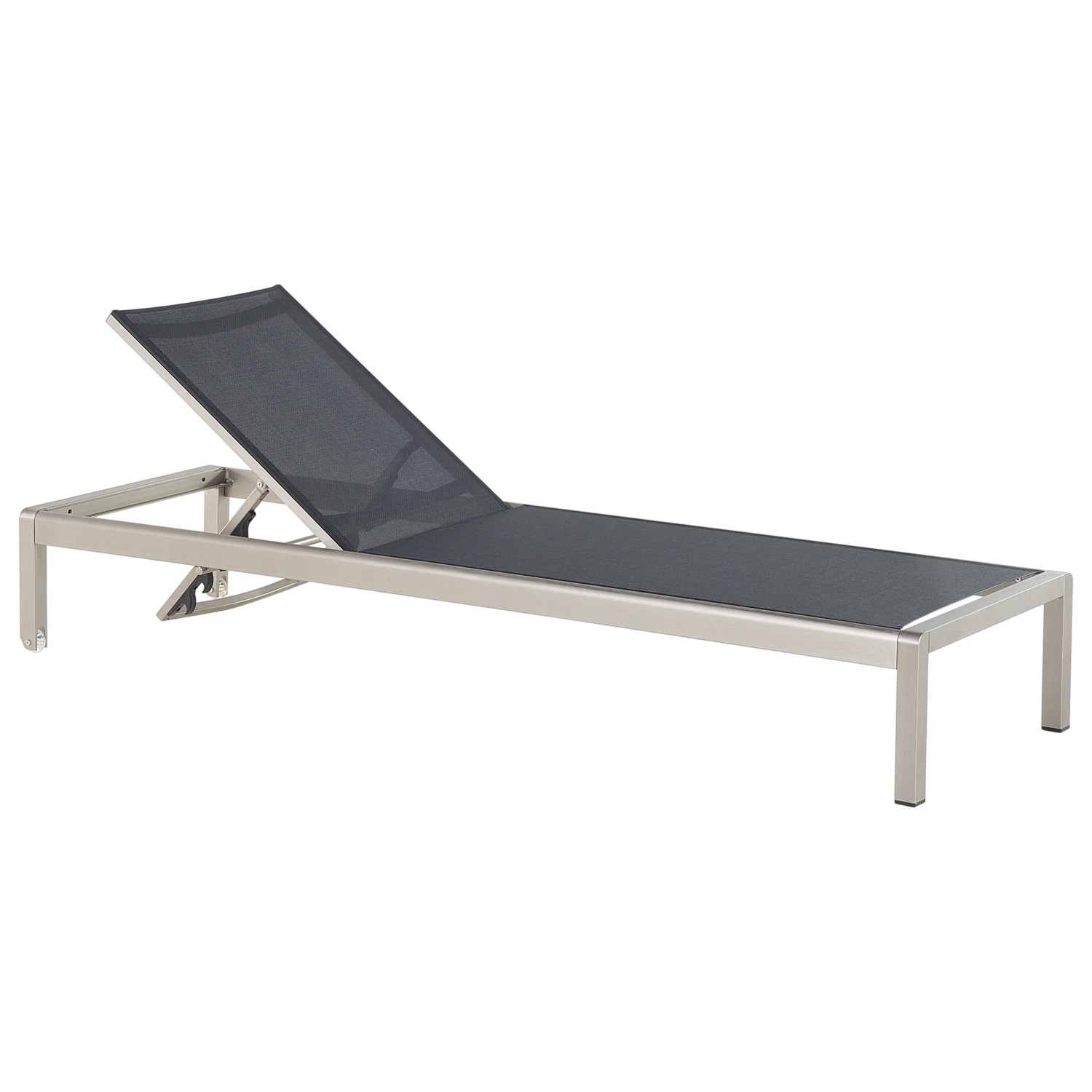 Beliani Gartenliege Schwarz Silber 198x64x93