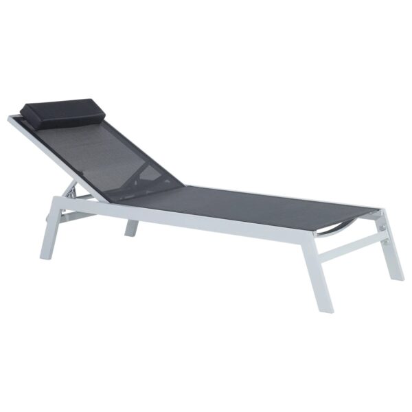 Beliani Gartenliege Schwarz Silber 155x66x103