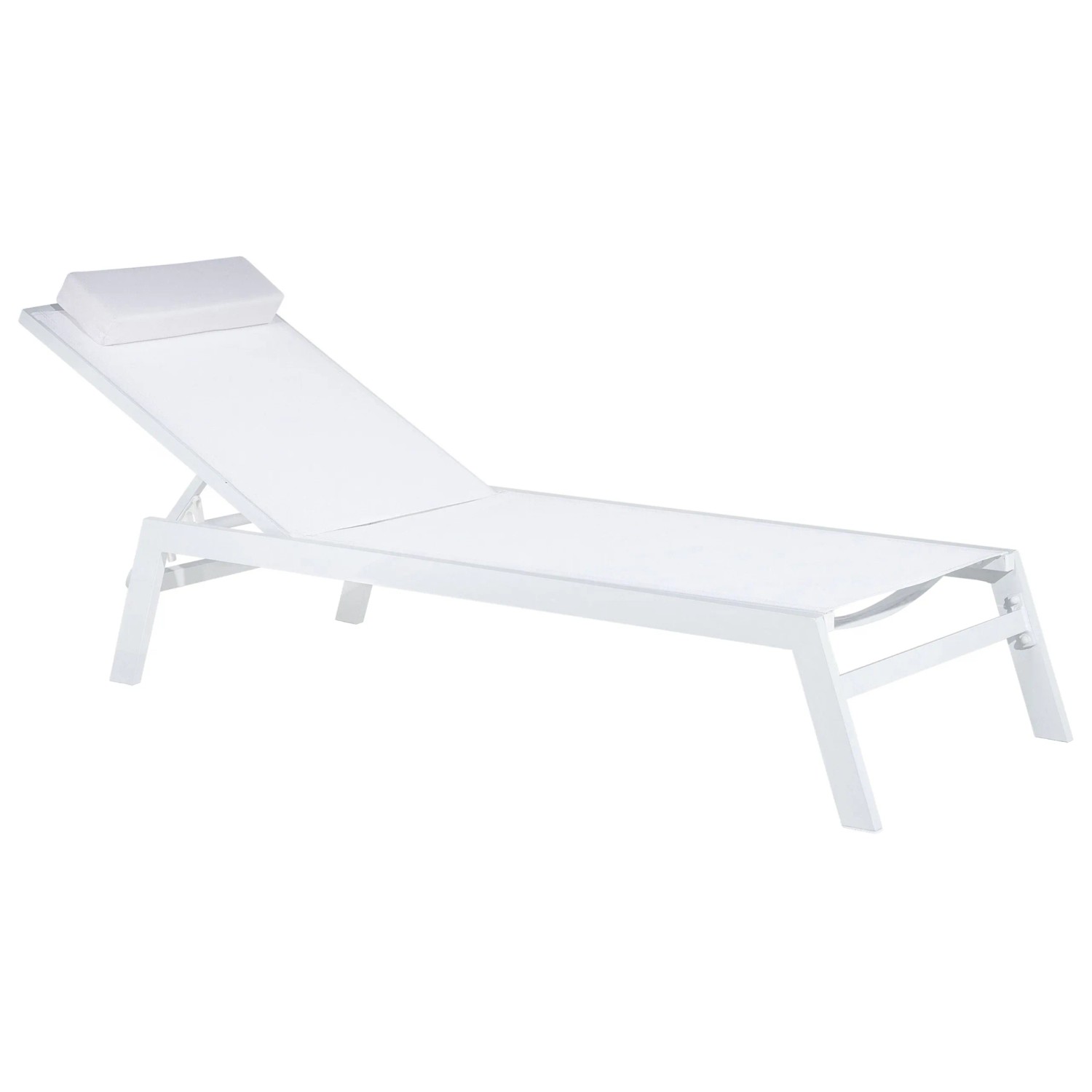 Beliani Gartenliege Weiss 155x66x103