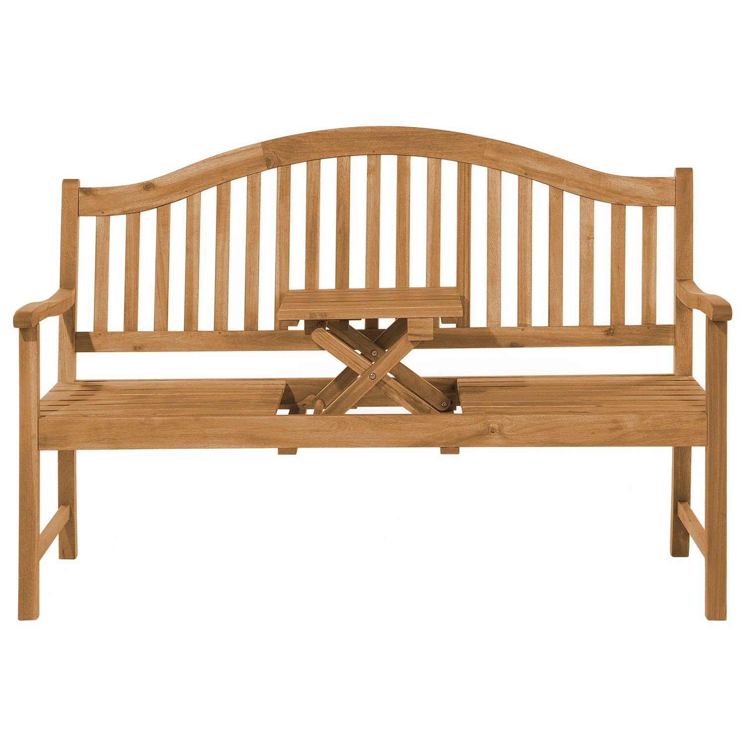 Beliani Gartenbank Heller Holzfarbton 54x150x102