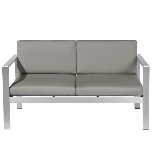Beliani Gartenbank Grau Silber 70x142x80 Beliani Gartenbank Grau Silber 70x142x80